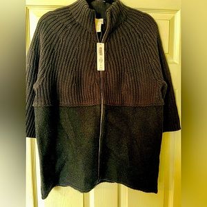 Chicos NEW WITH TAGS Black with Gold Zipper Medium. GORGEOUS!